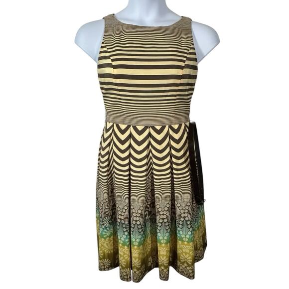 Anne Klein Striped Ombre Hem Belted Mini Dress Size 4 NWOT - Picture 2 of 12